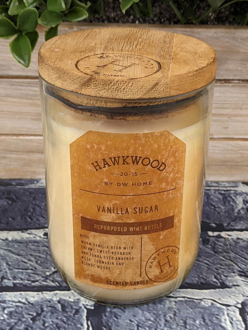 Hawkwood by DW Home Vanilla Sugar Scented Candle - Repurposed Wine Bottle